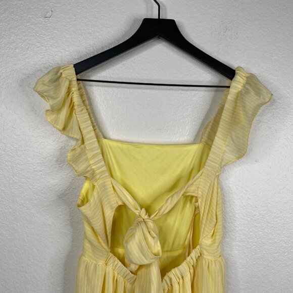 BCBGeneration Dress Women's Butter Yellow Sz S Sleeveless Tiered Milkmaid Trad - Picture 5 of 11
